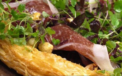 Blog 11 Tarta de champiñones con jamón de bellota 100% ibérico Capa Negra